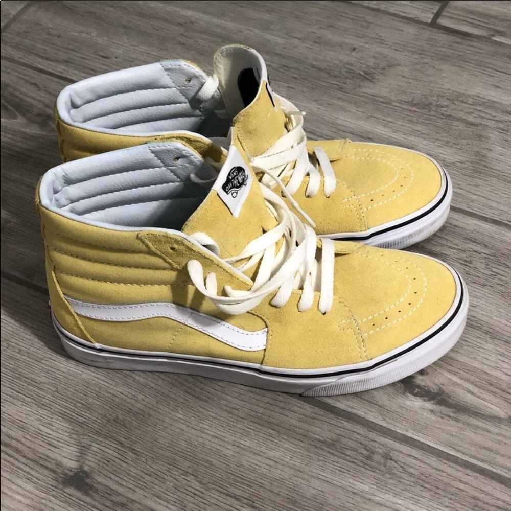 Yellow Vans hi tops